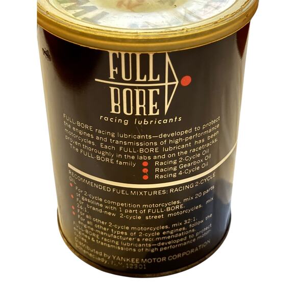 VTG Full Bore Racing Lubricants 2-Cycle Oil Can Quart Motorcycle Petroliana READ - Picture 4 of 8